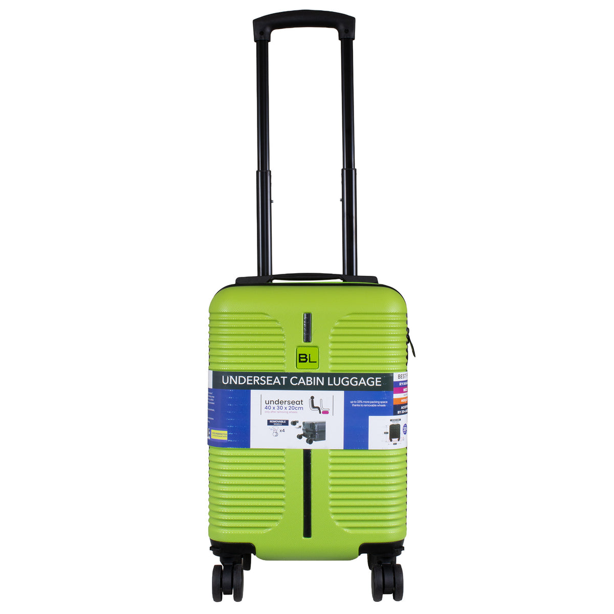Valise cabine Underseat 40x30x20 cm, en présentoir, 4 couleurs assorties