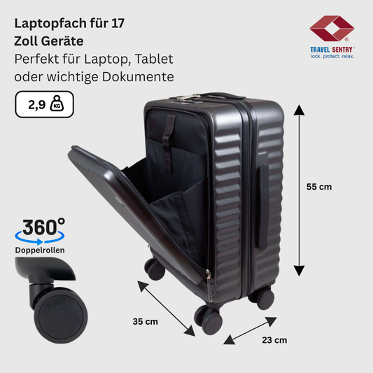 Handgepäck Business-Trolley 55cm mit Laptopfach, Farbe anthrazit