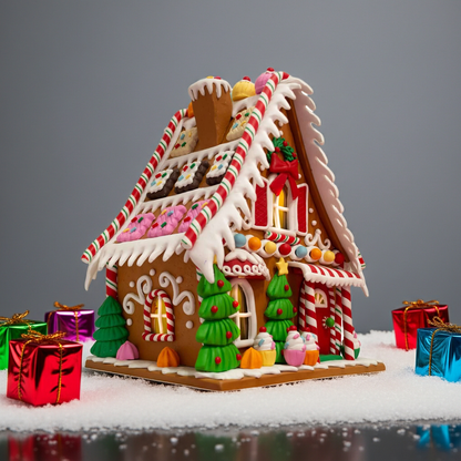 Casita de jengibre LED 26x21cm
