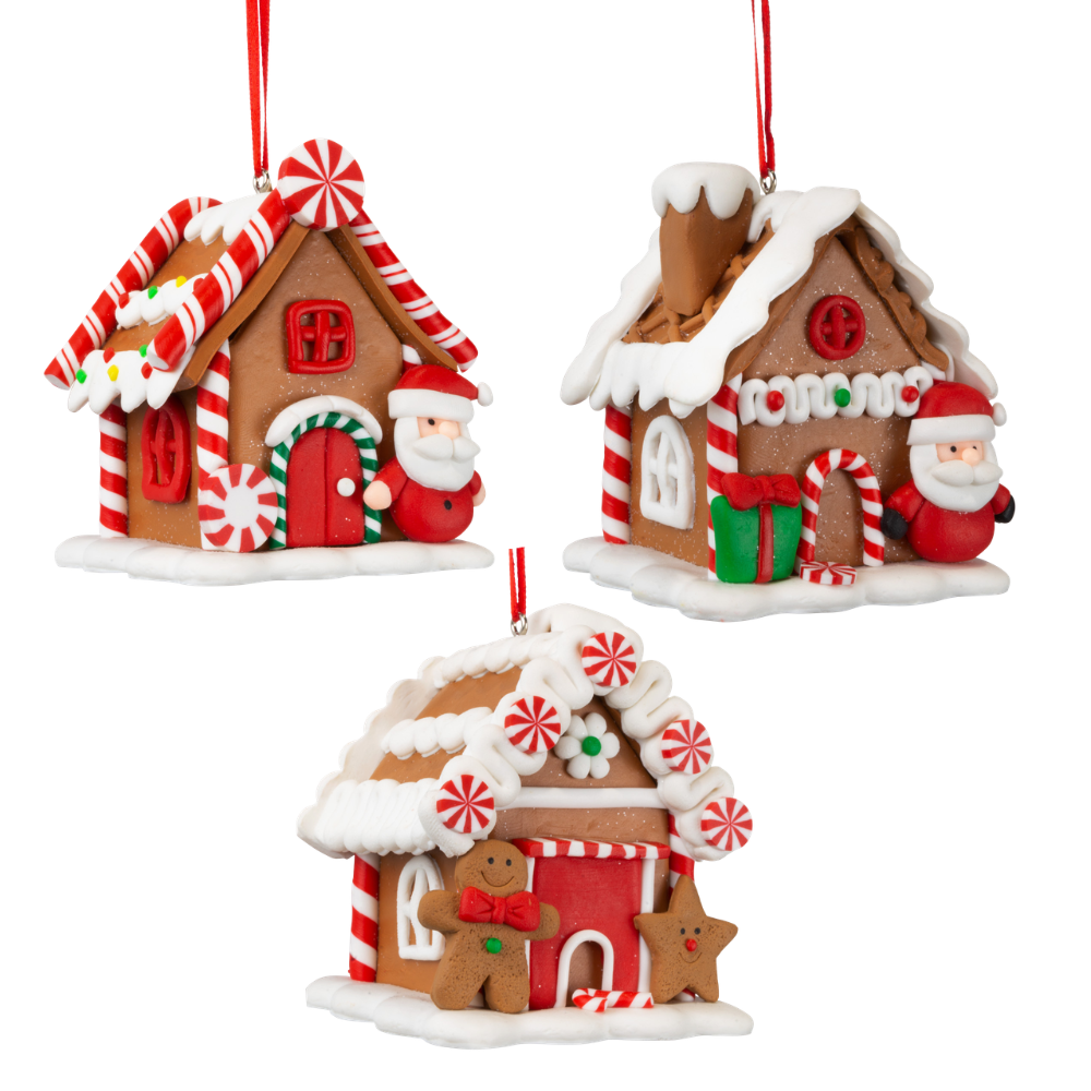 Decorazioni per albero Polyclay, 4 design, 9cm