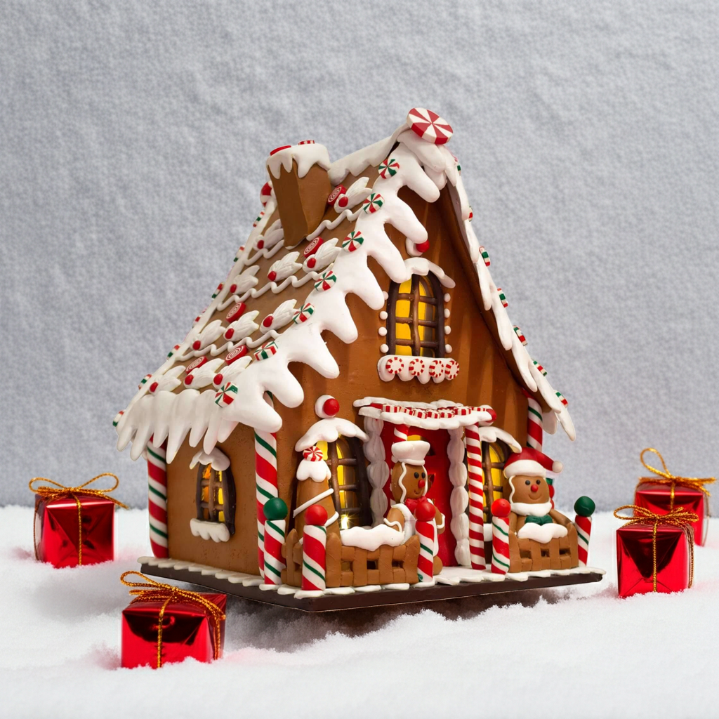 Casita de jengibre LED 23x22cm