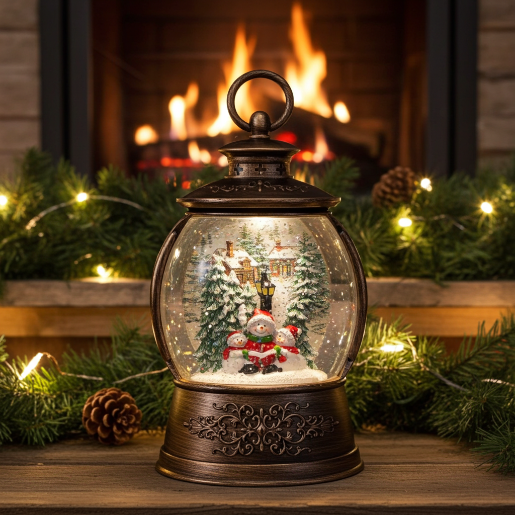 LED Schneelaterne 15x24cm,Santa, VE-12(1)