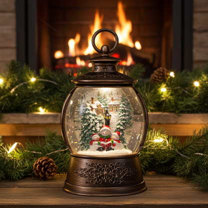 LED Schneelaterne 15x24cm,Santa, VE-12(1)