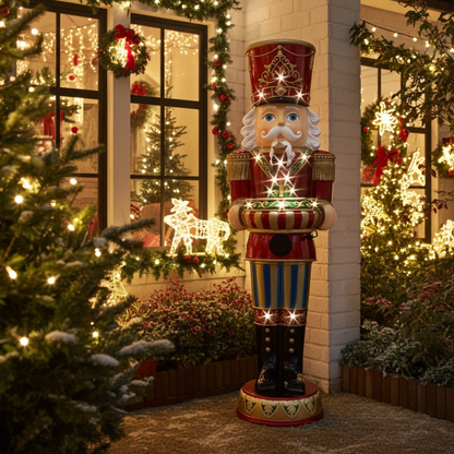 Nussknacker 152cm mit LED+Musik, Polyresin, VE-1