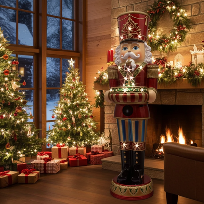 Nussknacker 152cm mit LED+Musik, Polyresin, VE-1