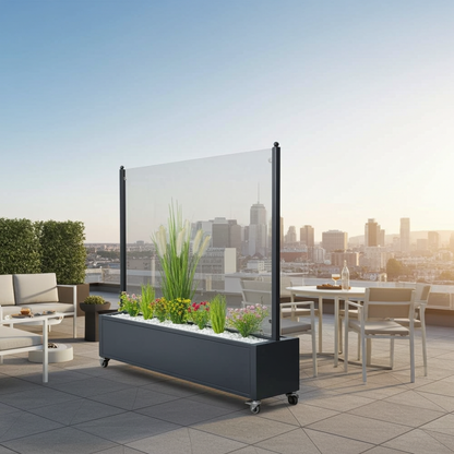 Paravento mobile con fioriera 3 dimensioni 2 pannelli