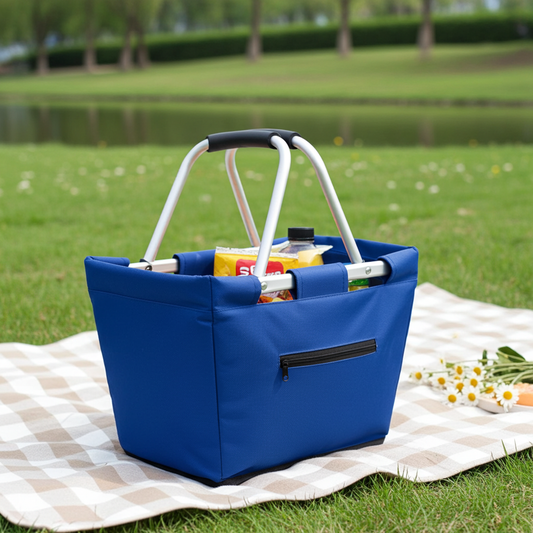 Einkaufskorb offen, Farbe blau