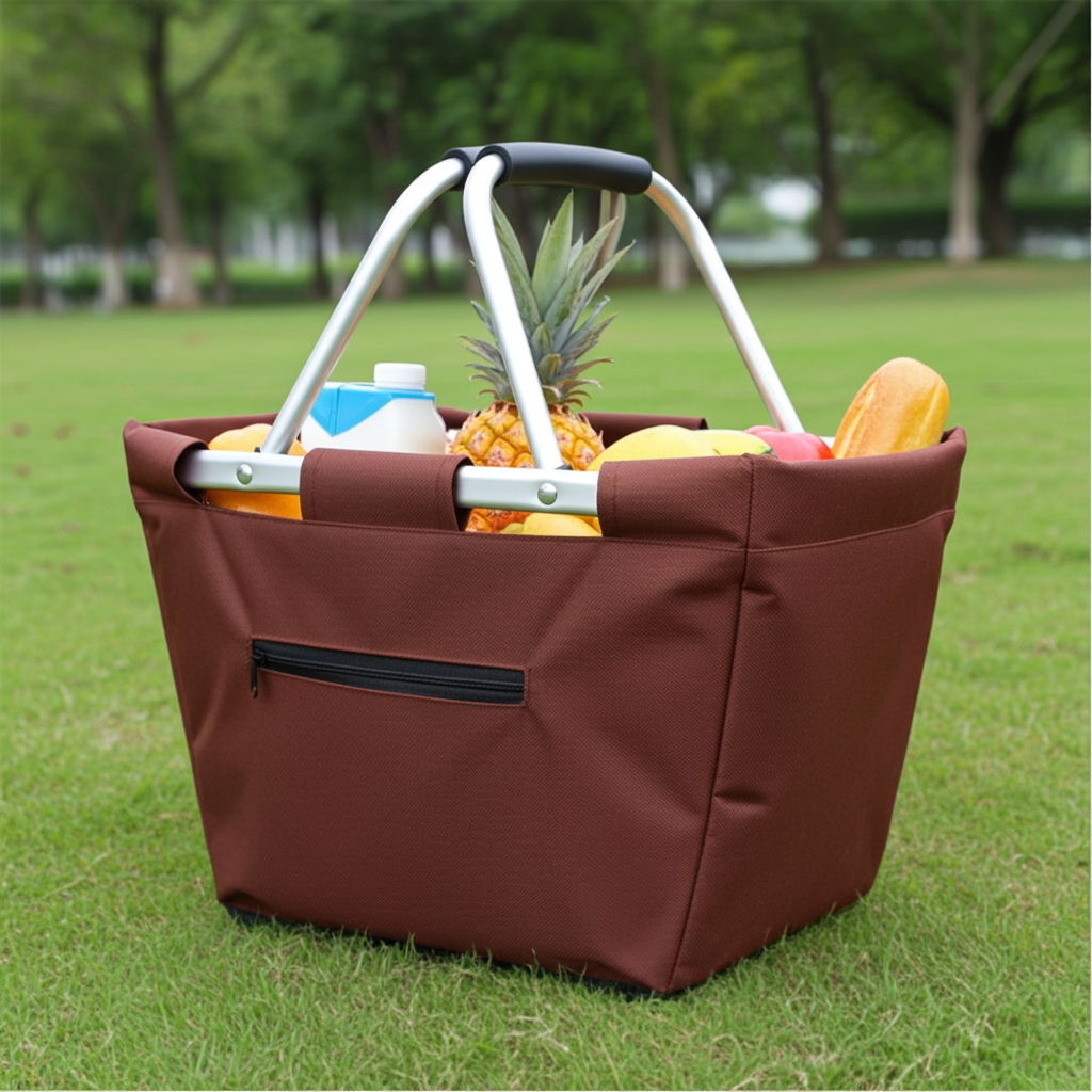 Einkaufskorb offen, Farbe coffee