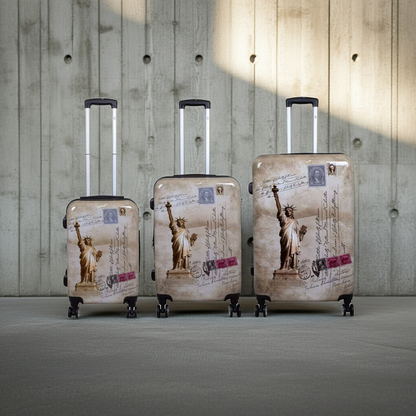 Polykarbonaattikuvioinen matkalaukkusarja 3 kpl New York