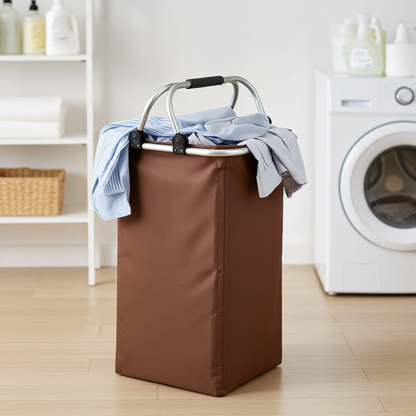 Cesto de ropa plegable, color café, VE-12