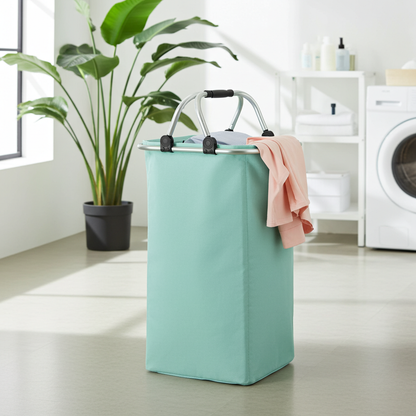 Cesto de ropa plegable, color verde menta, VE-12