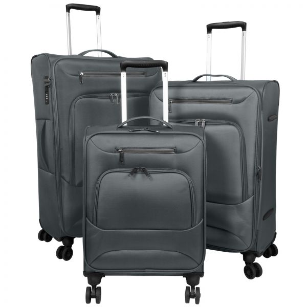 Nylon Luggage Set 3pcs Cordoba Grey