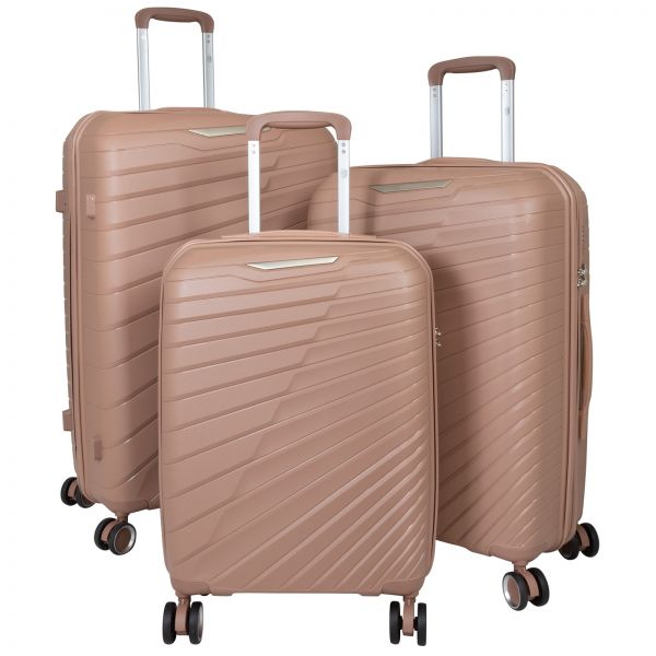 PP Suitcase Set 3pcs Monza Rose Gold