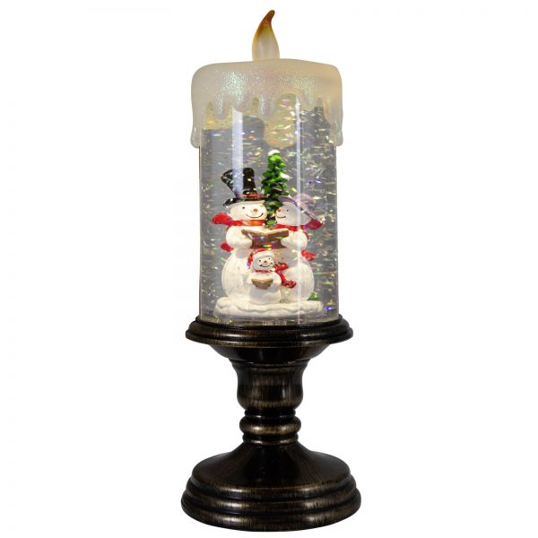 Electric snow globe candle 29cm with LED