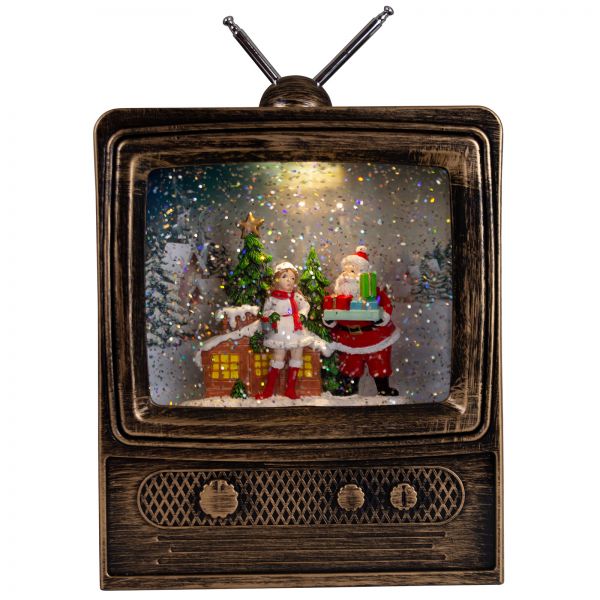 Electric snow globe TV 24cm with LED & music