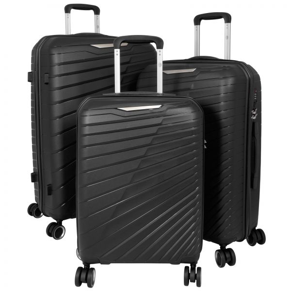 PP Suitcase Set 3pcs Monza Black