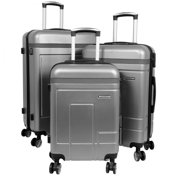 ABS Luggage Set 3pcs Genf Silver