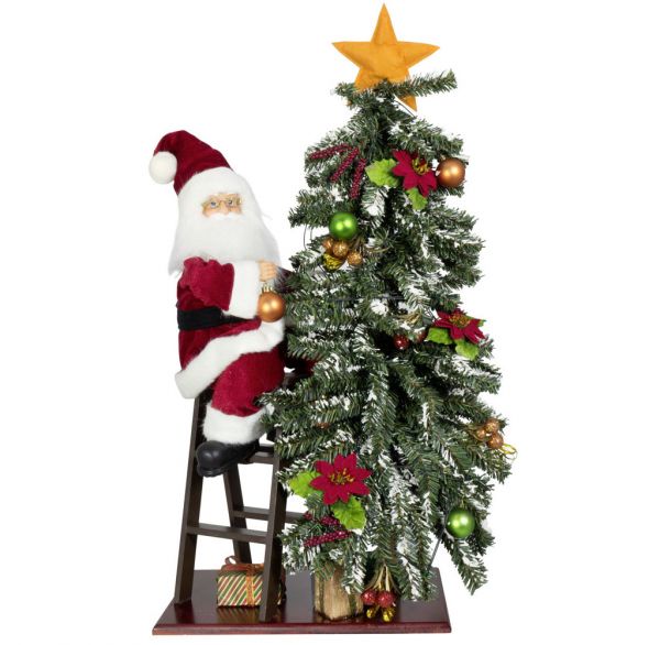 Santa mit Baum 80cm mit LED