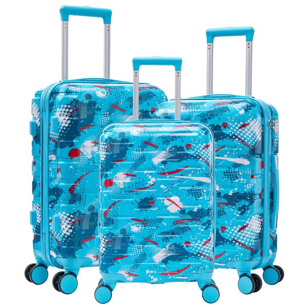 Polycarbonate Luggage Set 3pcs Pescara Lightblue