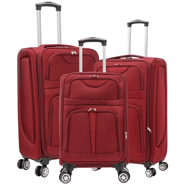 Nylon Luggage Set 3pcs Cadiz Red