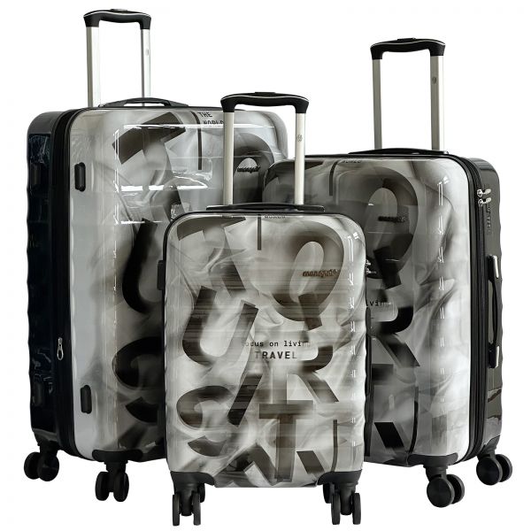 Polycarbonate Luggage Set 3pcs Verona Grey-Black