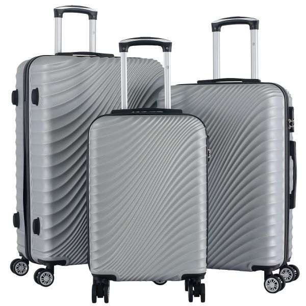 ABS Luggage Set 3pcs Padua Silver