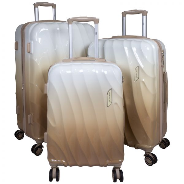 Polycarbonate Luggage Set 3pcs Marbella Grey-Brown