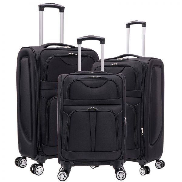 Nylon Luggage Set 3pcs Cadiz Black