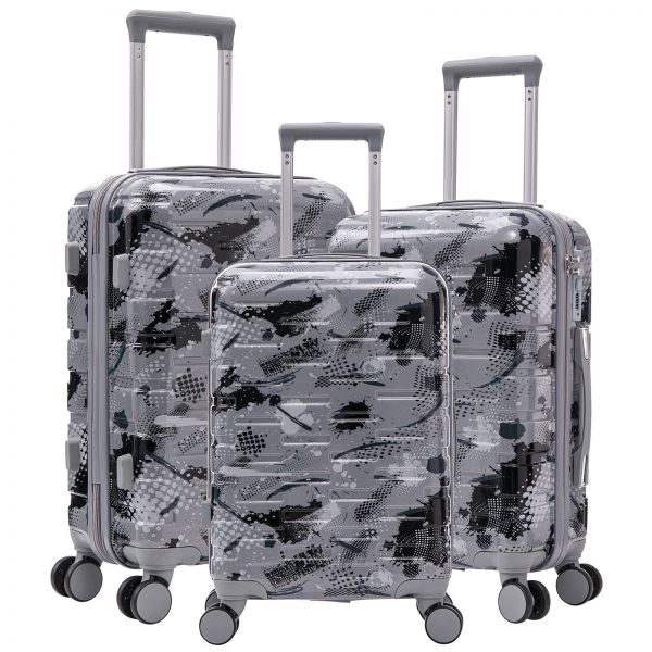 Polycarbonate Luggage Set 3pcs Pescara Silver