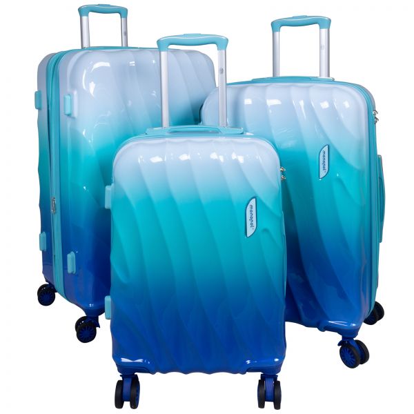 Polycarbonat Kofferset 3tlg Marbella grau-blau