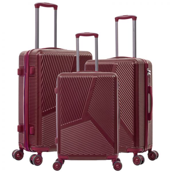 ABS Luggage Set 3pcs Alcudia Red