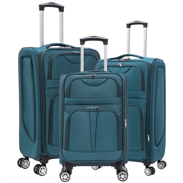 Nylon Luggage Set 3pcs Cadiz Turquoise