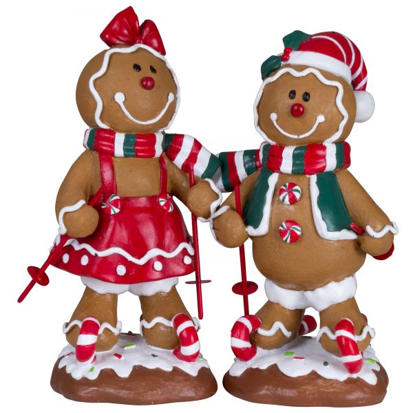 Gingerbread Figures On Ski