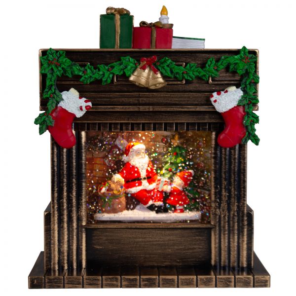 Electric snow globe chimney 23cm with LED & music