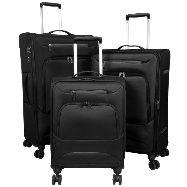 Nylon Luggage Set 3pcs Cordoba Black