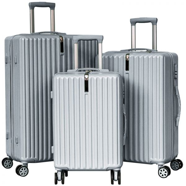 ABS Luggage Set 3pcs Portofino Silver